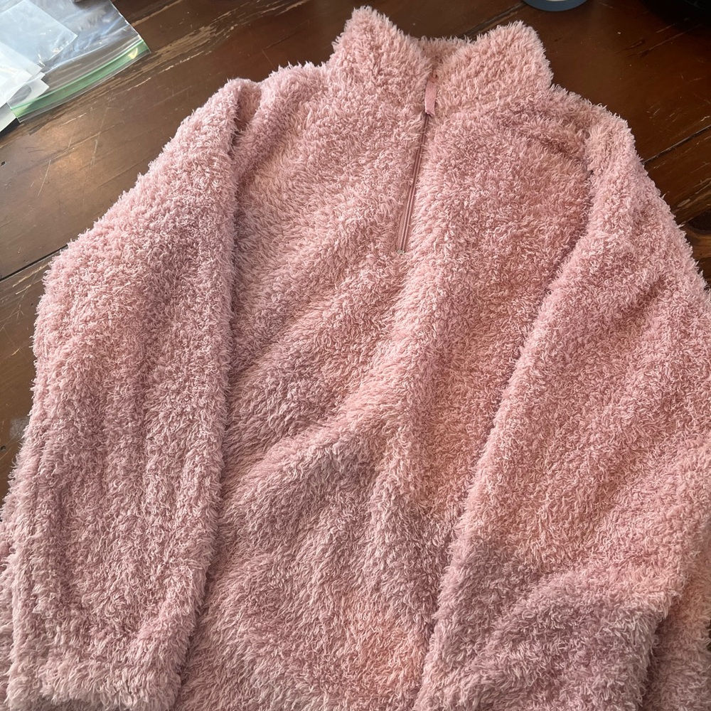 Cuddl Duds Plush Half-Zip Pullover - Dusty Pink